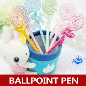 Продажби на дребно, Скъпа химикалка писалка с леденцом на клечка, Канцеларски материали, работа на смени синя дръжка 0,5 mm, пълнеж за писалки