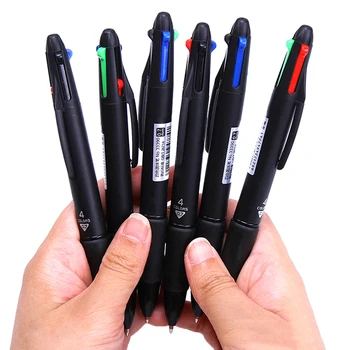 4 В 1 многоцветен дръжка креативна химикалка химикалка цветна прибиращи химикалки Многофункционална дръжка за писане с маркер канцеларски материали