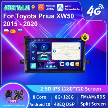 JUSTNAVI 8G 128G GPS RDS, Автомобилното Радио, За Toyota Prius XW50 2015-2020 Видео Android 10,0 DSP 2 din 4G WIFI Неопределено Тема