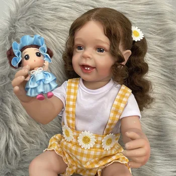 Кукла Реборн 55 см, силиконова кукла реборн по цялото тяло, bebe reborn, 3D-боя с кожата и венами, мека водоустойчива детска играчка