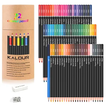 72 бр. комплект цветни моливи Художествена живопис геодезия и картографиране Професионални цвят за рисуване на Ученически пособия, Цветен
