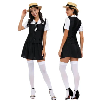 M-XL костюм за Хелоуин, униформи jk, дамски училищна форма за ролеви игри, всекидневни чието сценично облекло, тематично вечерна рокля COS