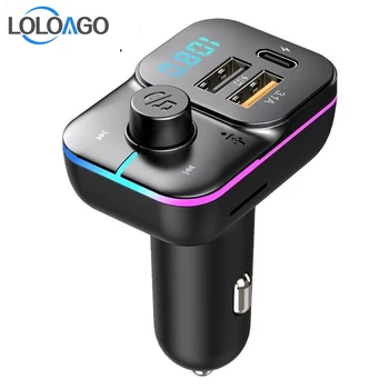 LOLOAGO Автомобилен FM трансмитер MP3 плеър, USB C 3.1 A Бързо Зареждане Зарядно Устройство за Безжична Bluetooth хендсфри 5.0 Комплект за Автомобил FM Modulato