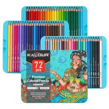 72 Цветен професионален набор от благата на цветни моливи, детски арт скица, четка за colorization, специални канцеларски материали за рисуване
