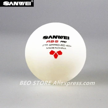 Топката за тенис на маса SANWEI 3 звезди ABS 40 + PRO с конци Нов материал пластмаса поли Одобрени от ITTF топки за пинг-понг тенис de mesa
