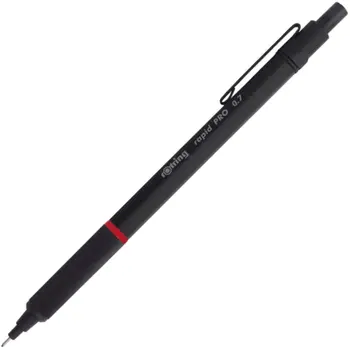 Механичен молив rOtring Rapid PRO, 0,5 мм/0,7 мм, Сребристо-Хром/Матово черно Професионални Автоматични Моливи за Създаване на Миниатюри