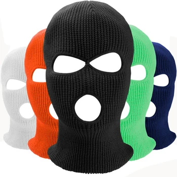 Популярната маска върху цялото лице с 3 дупки, ски маска, зимна шапка, балаклава, мотоциклет шлем, армейски вязаный каска Tactica
