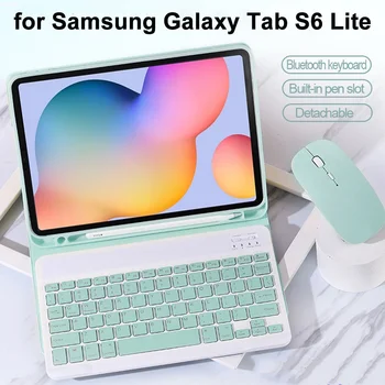 За Samsung Tab S6 Lite Калъф за Galaxy Tab SM-P610 P613 P615 P619 за Tab S6 Lite 10,4-инчов калъф за таблет с клавиатура