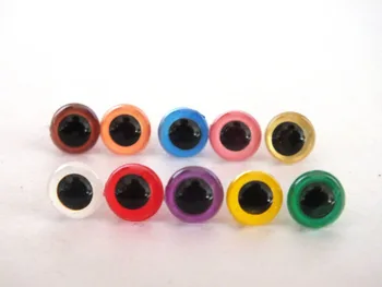 6 мм, разноцветни пластмасови защитни очи за плюшено мече, кукла-животински, куклени очи Googly, използвани за аксесоари за кукли