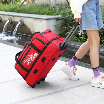 Мъжки и дамски бизнес чанта за пътуване от плат Оксфорд, водоустойчив сгъваема чанта за багаж, чанта за теглене