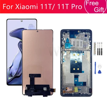 Оригинален Amoled, За Xiaomi 11T LCD Сензорен дисплей, Дигитайзер, Панел За Xiaomi 11t Pro, Резервни Части за ремонт на екрана 6,67