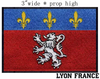 Лион, Франция, флаг ширина 3 инча доставка