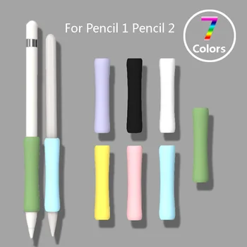 Мек Силиконов калъф-писалка за Apple Молив 1 2 Калъф за Молив 2 Pencil1 Защитен Калъф устойчива на плъзгане на Опаковки за iPad Молив 1nd 2nd