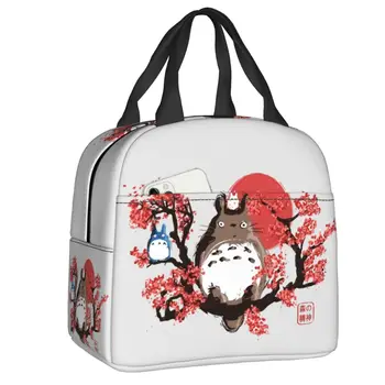 My Neighbor Totoro Studio Ghibli Изолирано чанта за обяд за жени Хаяо Миядзаки, термосумка за хранене, обяд-бокс за работа и училище