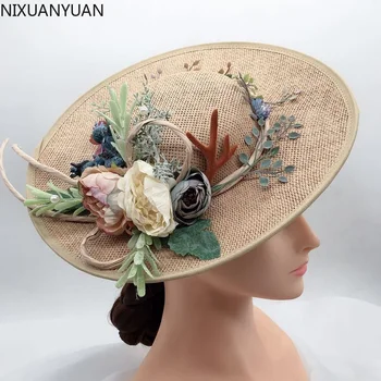 Продажба на едро 2023 Нова Лятна дамски солнцезащитная шапка с цветна лента Панама Плажни шапки за жени Сомбреро Гъвкава сламена шапка