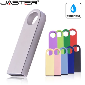 JASTER USB Флаш устройства, Цветни Мини Метални 64 GB 32 GB Безплатно персонализирано Лого Против Drop Писалка-Устройство Ключодържател Бизнес Подарък Memory Stick