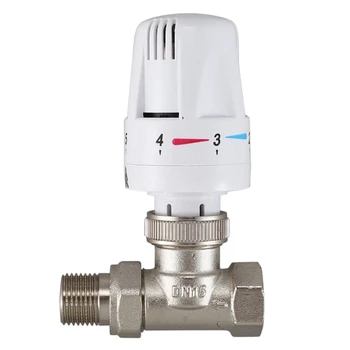 3ШТ 1/2-инчов месинг термостатичен вентил директно тип DN15 Автоматичен клапан за регулиране на температурата на подово Отопление