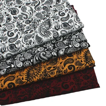145x50 см, черно-бяла кърпа с принтом кашу, шевна плат, опашка на феникса, цветна кърпа в етнически стил и плат от чист памук