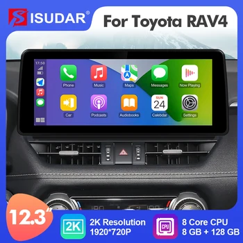 ISUDAR 12,3-Инчов Авто Радио Android 12 За Toyota Wildlander/RAV4 2020 - GPS Авто Мултимедиен Стереоплеер Carplay 4G Net 2 Din