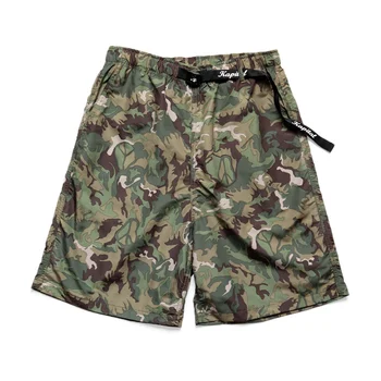 KAPITAL Японски стил, Хавай, бързо съхнещи камуфляжные свободни мъжки модни ежедневни панталони, летни капри, плажни панталони армейского зелен цвят