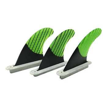 Перка за сърфиране UPSURF FUTURE G5/G7 Три От фибростъкло С карбоновыми первази, Зелен Подруливающий Перка за сърфиране (3 перка), Водни Видове спорт