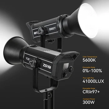 300 Watt Led Лампа За Видеозаснемане Stuido Lamp 5600K CRI97 + Професионален Непрекъснат Лампа Bowens Mount За Снимане Камера Фотолампы