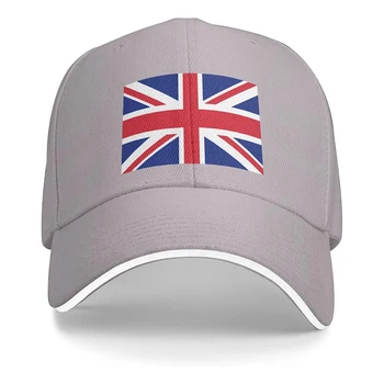 Бейзболна шапка унисекс с британския флаг, подходящ за мъже и жени, регулируем шапка за татко, шапка за сандвич