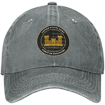 Инженерния корпус на Армията на САЩ, мъжка бейзболна шапка от потертого памук, реколта регулируема шапка, шапка за татко, ежедневни спортни шапки за шофьори на камиони