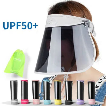 Регулируема женски прозрачна козирка, шапка, UV-защитен калъф, гъвкав лятна шапка, солнцезащитная шапка, UV-шапка, дамски