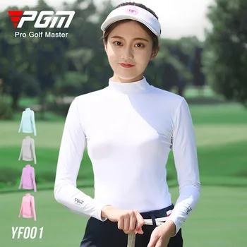 PGM голф, дамско палто от ледената коприна, солнцезащитная тениска с дълги ръкави, долната риза от ледената коприна, лятна ультратонкая тениска cool money yf безжичната-001