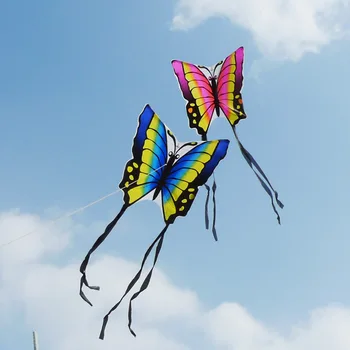 висок клас въздушен змии-пеперуда с въдица за писалки, детски хвърчила, летящи играчки, лесна за управление, рипстоп, найлонов въздушен змей 