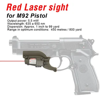 PPT Тактически червен лазерен мерник лазерна показалка за пистолет M92 със странични канали GZ20-0020