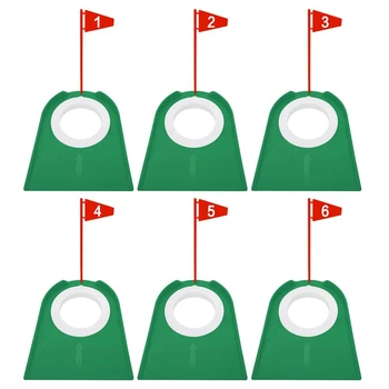 6 бр. зелен диск за стика за голф, Пластмасов сменяем диск за стика за голф Вътрешен пластмасов външен тренажор за стика Пластмаса