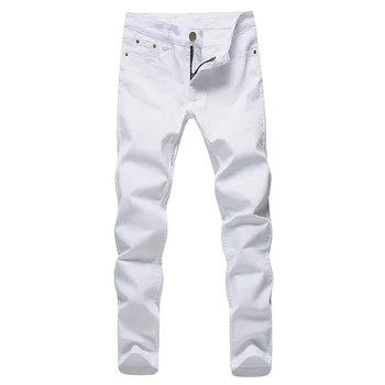 2022 Мъжки Дънки-Участък, Модерни бели Дънкови Панталони За Мъже, Пролетно-Есенни Панталони в стил Ретро, Ежедневни Мъжки Дънки, размер 27-36
