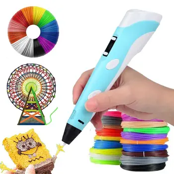 3D Писалка За Печат Комплект от Дръжки PLA Направления За Рисуване Разпечатки За Деца И Възрастни Креативна Играчка 12 Цвята 36 м PLA Нишки + Подарък USB