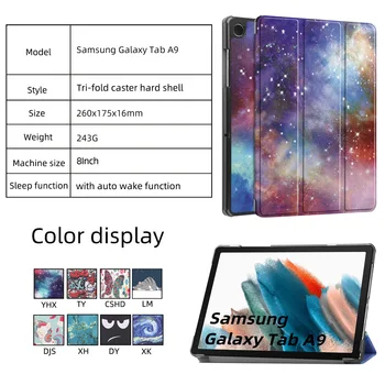 Калъф за Samsung Galaxy Tab A9, 8-Инчов 2023 Тънък Калъф за таблет с интелигентни Висококачествена Стойка от изкуствена кожа за Samsung Galaxy Tab A9 Case