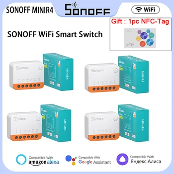 Sonoff MINIR4 Мини WiFi Интелигентен ключ 10A 2-Полосное Управление на Екстремно Реле за Smart home Подкрепа R5 S-MATE Voice Алекса Alice Google Home