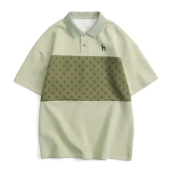 HAZZYS Мъжки облекла за голф, дрехи ПОЛО, на тениска, мъжка лятна риза с къс ръкав, класически дизайн в райе, копчета, бизнес случайни 2023
