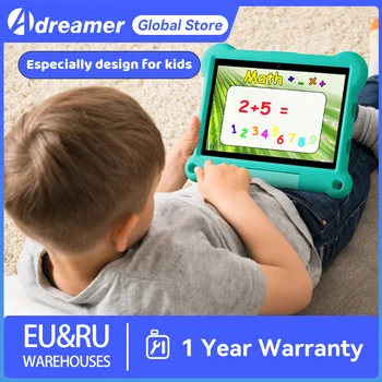 Детски Таблети Adreamer От 10.1 Инча Android 12 Таблетка 4 GB RAM И 64 GB ROM Восьмиядерный GPS 6000 mah Type-C Таблетка за Обучение на Деца