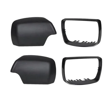 1 чифт автомобилни черни огледала за обратно виждане, на капака на корпуса, капаци на страничните огледала с подмяна на дограма за E53 X5 2000-2006