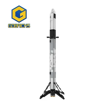 Gobricks 876 БР. Ultimate Space X Falcon 9 Мащаб 1:110 Ракета Строителни Блокове Набор От Изкуствен Спътник На Вселената Автомобил Тухлена Играчка