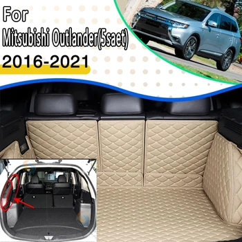 Автомобилни постелки за задния багажник на Mitsubishi Outlander GF GG ZJ ЗК ZL 2016 ~ 2021 Кожени автомобилни накладки Accesorios Para Automóvil Автомобилни аксесоари
