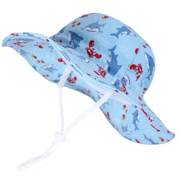 Connectyle, летни слънчеви шапки за момчета, регулируема сладък cartoony модел, голямо поле, UPF 50 +, солнцезащитная шапка