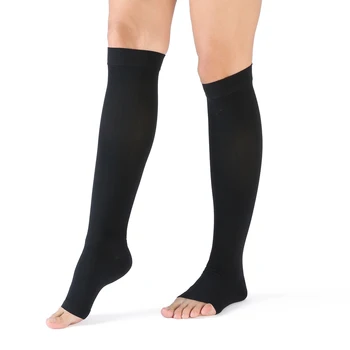 Компресия чорапи до коляното с налягане 20-30 мм hg.календар. - Ефективни при разширени вени, осигуряват оптимална подкрепа При управлението на спорта, пешем туризма, с отворени пръсти.