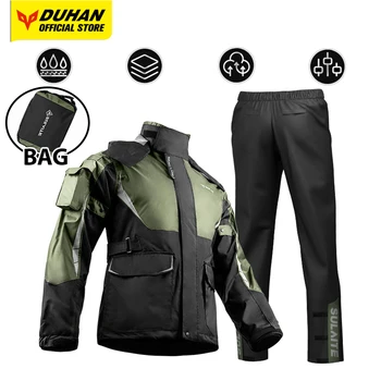 Нов отразяваща мотоциклет дрехи за дъжд, лека сгъваема водоустойчив дъждобран + панталони с бахилами, костюм черен цвят