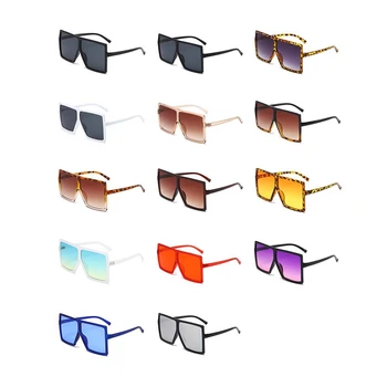 14 двойки квадратни слънчеви очила голям размер, плажни слънчеви очила за жени и мъже, 14 цвята