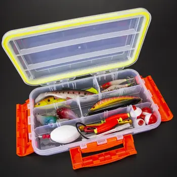 Кутия за инструменти за риболов, здрав, с множество офиси, удобен за носене, прозрачен разделител за риболовни примамки, кутия за съхранение на риболовни принадлежности