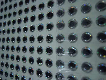 500шт 4 мм сребърна сълза-капка ученик 3D холограма риболовна стръв Очите мушица за обвързване на мушек занаятчийски кукли