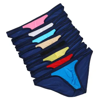 8 бр. мъжки гащи U-образна тънък лед коприна, секси гащи-бикини с ниска талия, къси панталони, бельо, мъжко секси бельо, топла разпродажба чорапогащи