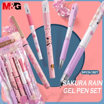M & G Sakura 0.35/0.38/0.5 мм дръжка-roller, сладки гел химикалки, бързо съхнещи мастила, тънка дръжка за подпис, подарък канцеларски материали за училището офис